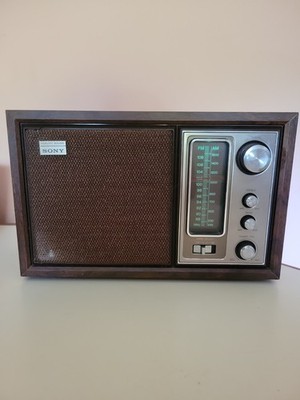 Vintage 70s Sony ICF-9550W AM/FM Radio High Fidelity Sound Wood Case Works