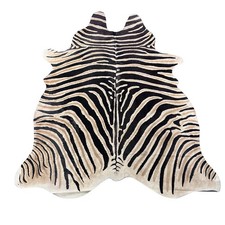 Genuine Zebra Cowhide Rug 2 patches Size: 7x6 feet Z-198