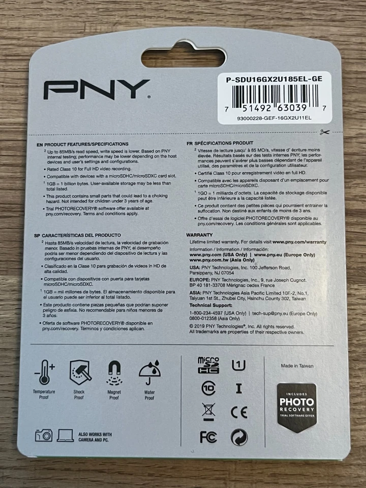 PNY Elite 2 PK 16GB Micro SDHC Memory Cards Class 10 w/ Adapter - Image 2 of 2