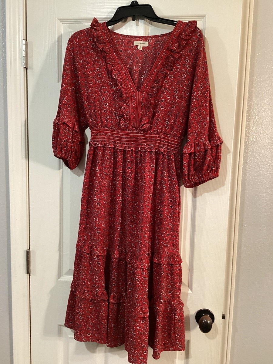 chinese dress ladies Max Studio Women's Elbow Length Sleeve Print Tiered Maxi Dress : Amazon.de:  Fashion main image 1