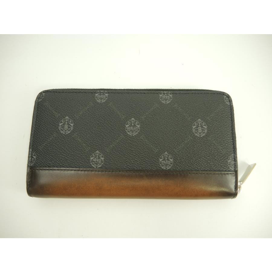 Berluti Zip Long Wallet Itauba Signature Black × Brown Men's Berluti Zip Long Wallet Itauba Signature Black × Brown Men's