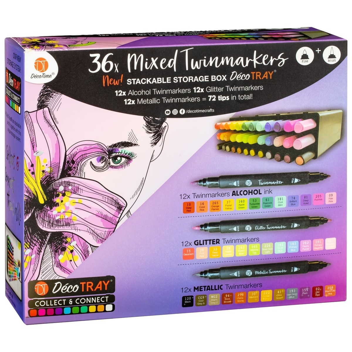 Alcohol Markers Decotime Crafts Aqua Markers A4 In Twin Sketchbook