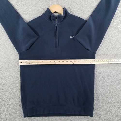 Vineyard Vines Pullover Boys XL 18 Navy Saltwater 1/4 Zip Pique Knit Pima Cotton - Picture 7 of 14