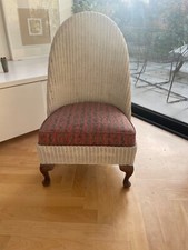 Vintage Lloyd Loom  Chair With newly upholstered  Fabric Seat