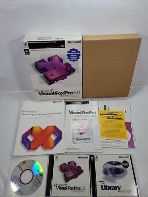 VTG 1998 MICROSOFT VISUAL FoxPro PROFESSIONAL EDITION 6.0 w/CDs & Manual