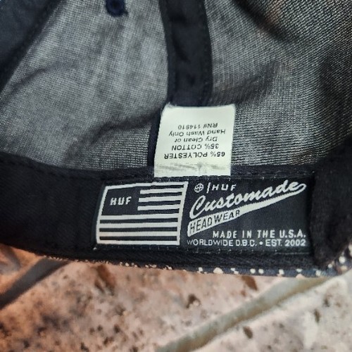 HUF Customade Blue Bandana Snapback Hat - Picture 6 of 6