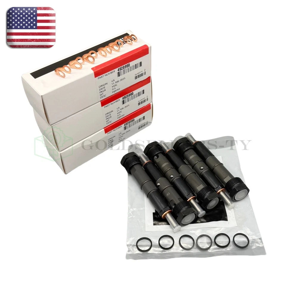 NUEVOS 6x inyectores de combustible para Dodge Cummins 1994-1998 6BT 5,9 L 40-60 HP Foto 2 de 4