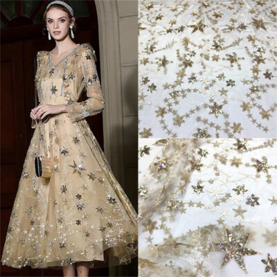 Sequined Wedding Dress Fabric DIY Clothing Adjuvant Star Heavy Industry