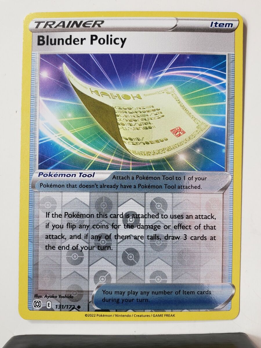 Blunder Policy 131/172, SWSH - Brilliant Stars, REVERSE HOLO, Pokemon NM