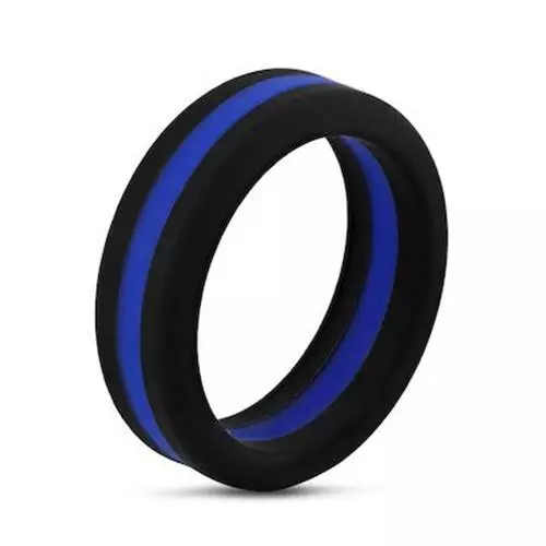 Rubber wedding bands thin blue line discount