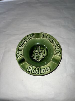 #ad #ad Green German Ashtray Konigsbacher Brauerei Brewery Koblenz. Marked 4048 $25.00