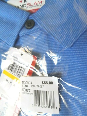 ボタン Men's Grand Slam Regular-Fit Space-Dyed Knit Golf Polo, Size: M