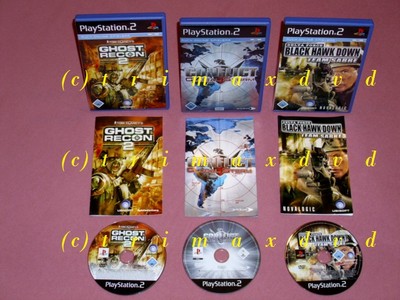 3x PS2 _ Ghost Recon 2 & Conflict Global Storm & Black Hawk Down Team Sabre