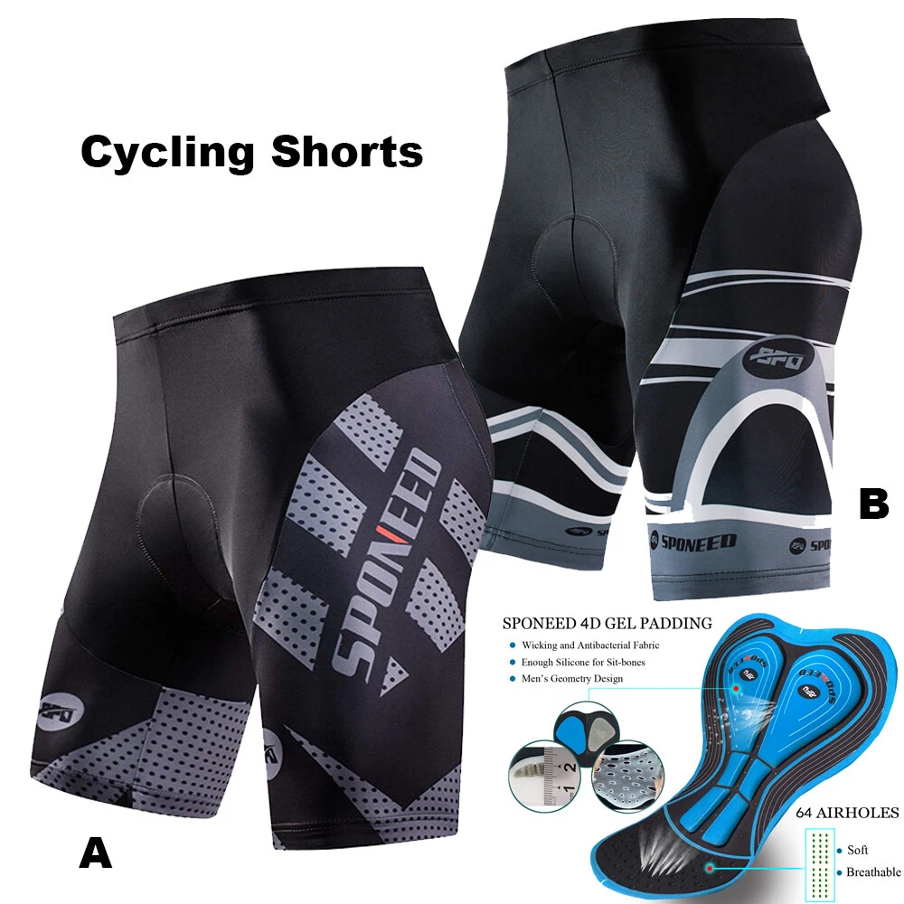 Mens Cycling Shorts Padded Road Bike Pants Stretchy Indoor Outdoor Cycle  Tights