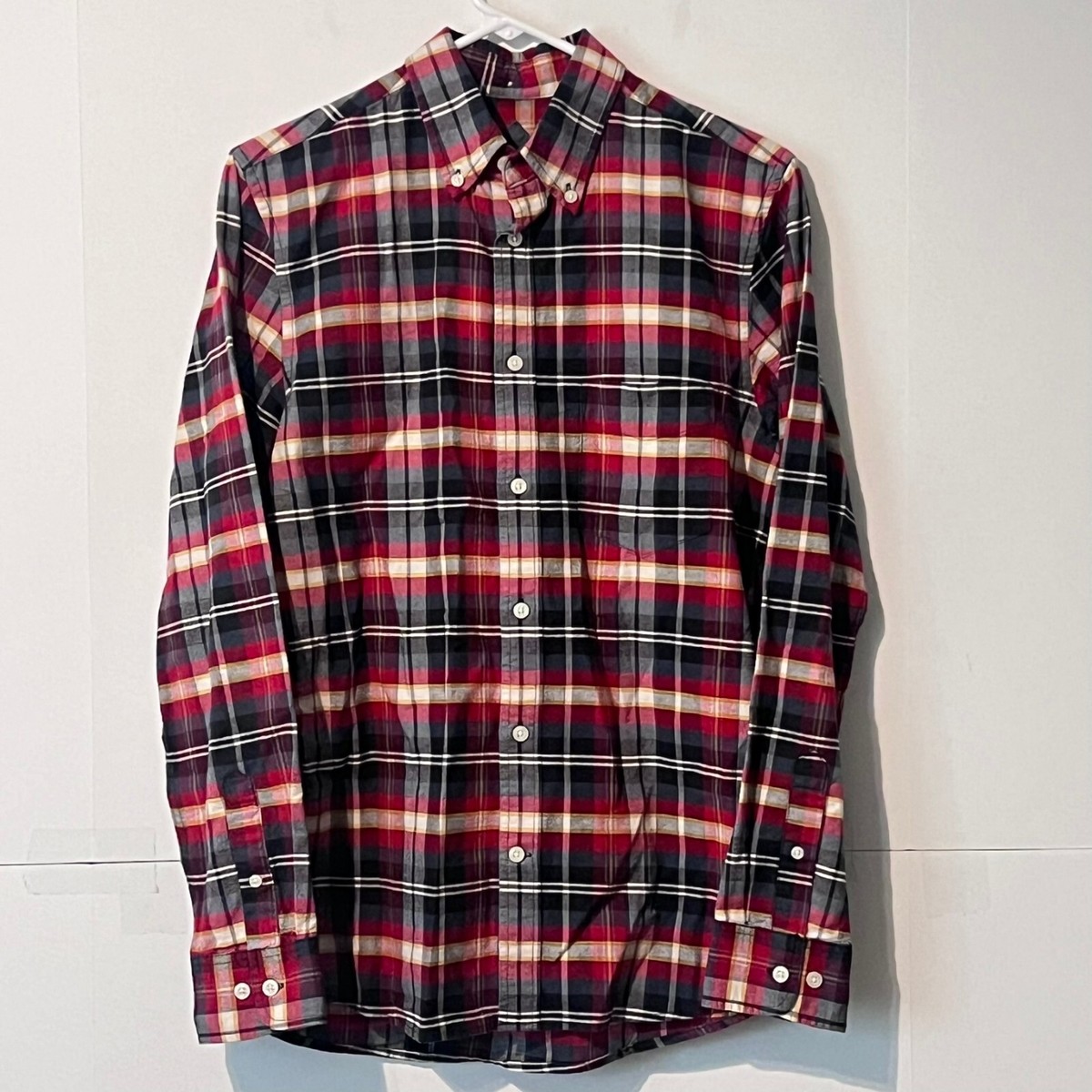 Merona Mens Shirt Size S Multicolor Plaid Tailored Fit Oxford Soft