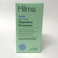 Hilma Dairy + Gluten Digestive Aid, 30 Capsules X01/26+ | Enzymes + Bitter Herbs