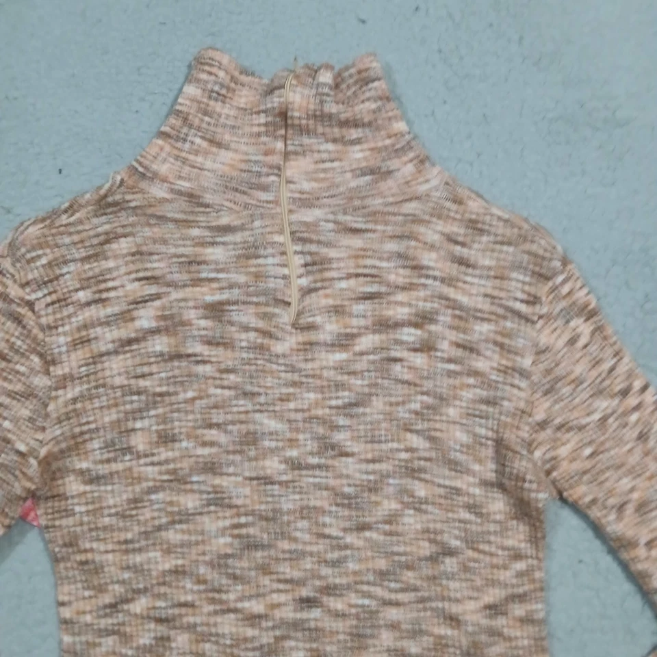 (2) Prendas para el torso vintage hechas a mano para mujer pequeño rosa marrón pulóver 1/4 cremallera elástico jog Foto 4 de 4