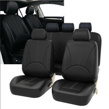 9pcs Car Seat Cover Leathercloth Protector Front Rear Universal Full Set 5-sits