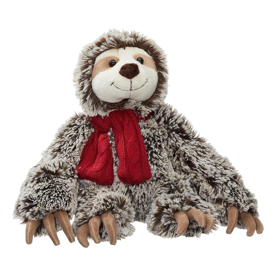 GESCHENKESTADL Faultier 30 cm Kuscheltier Plüschtier mit Schal Stofftier kuschelweich