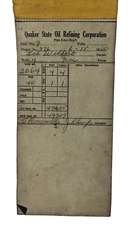 Vtg Quaker State Oil Refining Corp Pipeline Depot Receipt Book Refinery 1960