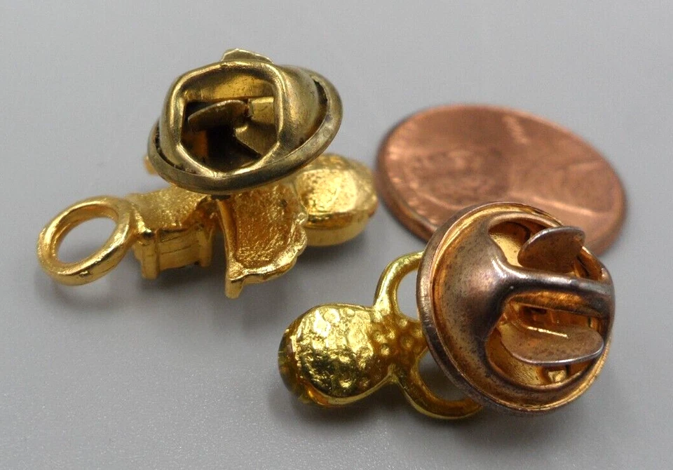 Lote de 2 pasadores de solapa de embrague Crystal Angel Tie Tack estrás lágrima LM 95 Foto 4 de 4