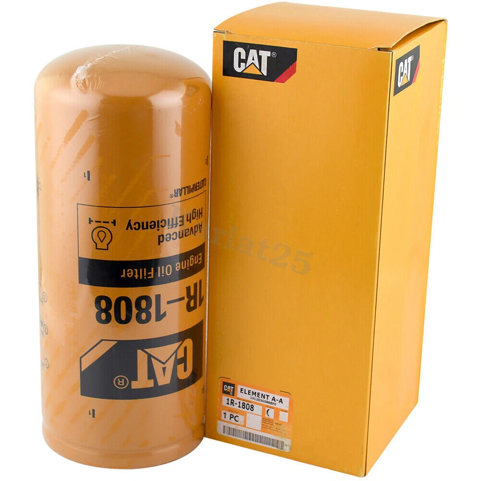2 Pcs Caterpillar 1R1808 Engine Oil Filter 3406 C15 Genuine Advanced Efficiency - Image 3 of 4