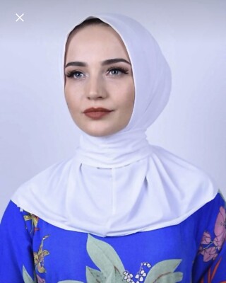 Hijab /Weiß Fertig Kopftuch Schal 1-teilig Bonnet Bone Amira Niqap Prakitsch