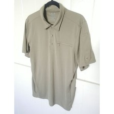 OAKLEY Hydrolix Embroidered Logo Polo Shirt Short Sleeve Mens M Regular Fit Tan