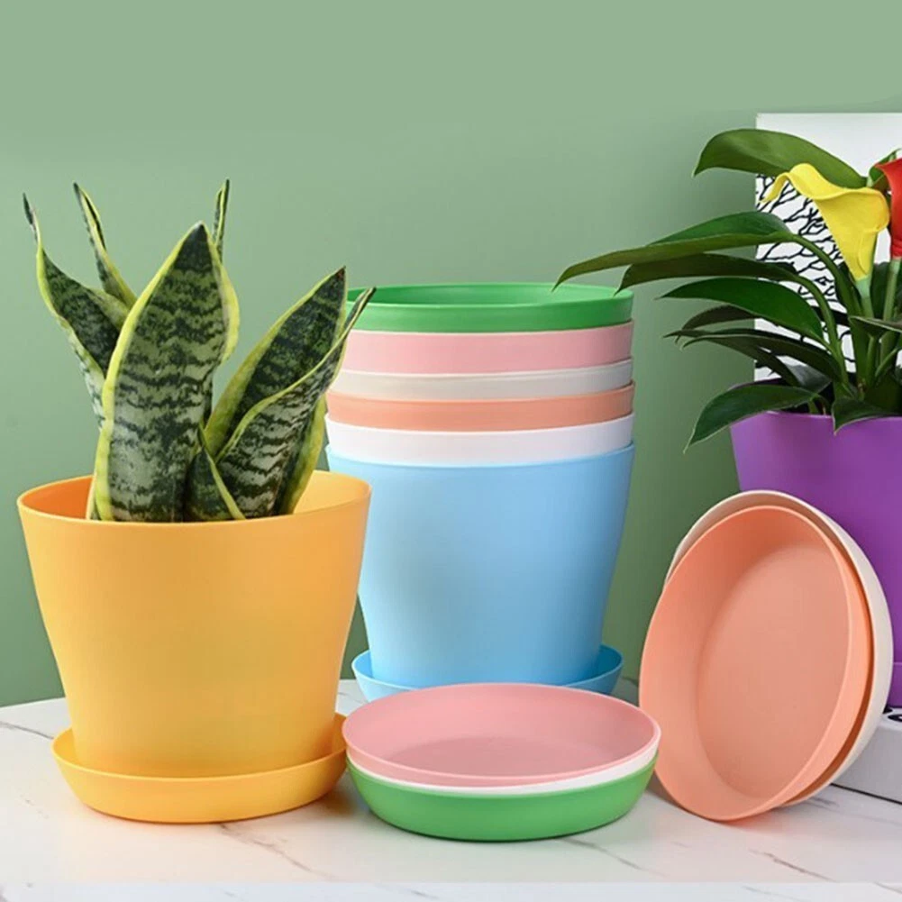 Premium Quality Green Plant Pots Elegant Resin Plastic Flower Pot