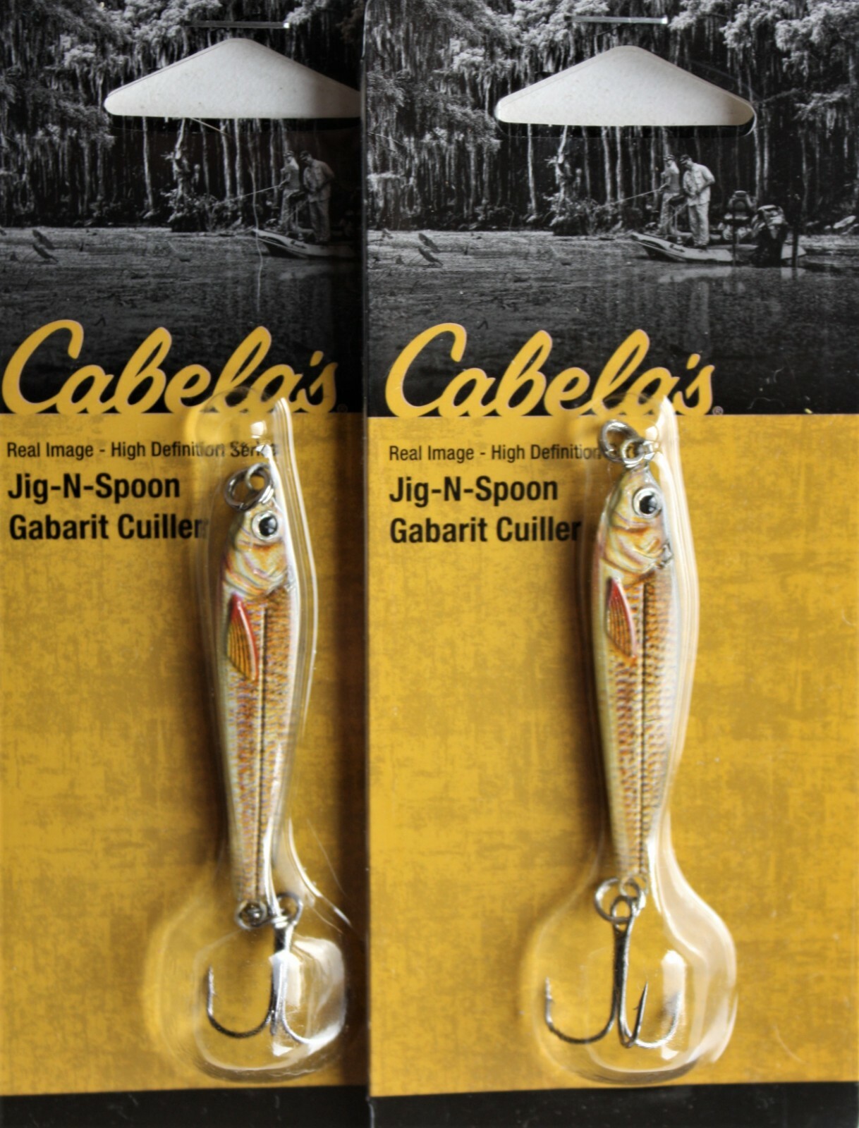 Jig n Spoon Cabelas Real Image 1/2 oz. (Lot of 2) Gold Shinner Ice