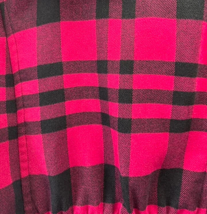 a.n.a. Chaqueta con capucha a cuadros roja y negra para mujer talla 2XL Foto 3 de 4