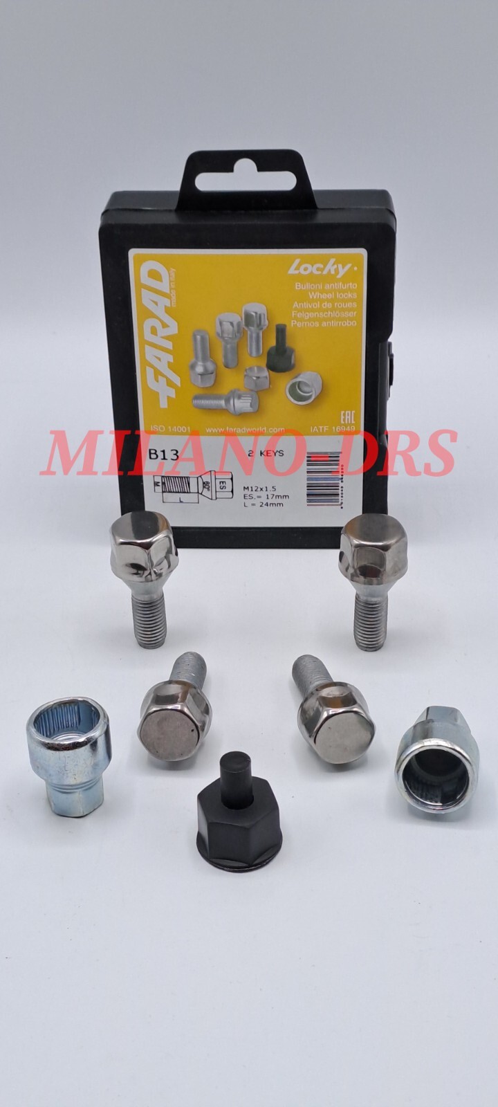 Dado Antifurto Ruota Per BMW X1, X3, X5, X6, Serie 2 E 7 - Tipo 048, Set Da 1 Con Chiave