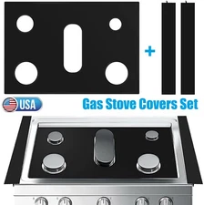 Gas Stove top Burner Covers Protector + 2 Silicone Stove Gap Covers Gap Filler