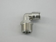Tube Fitting Push-to-Connect 90 Degree Elbow 3/8" Tube to 1/2" Male NPT Nickl...