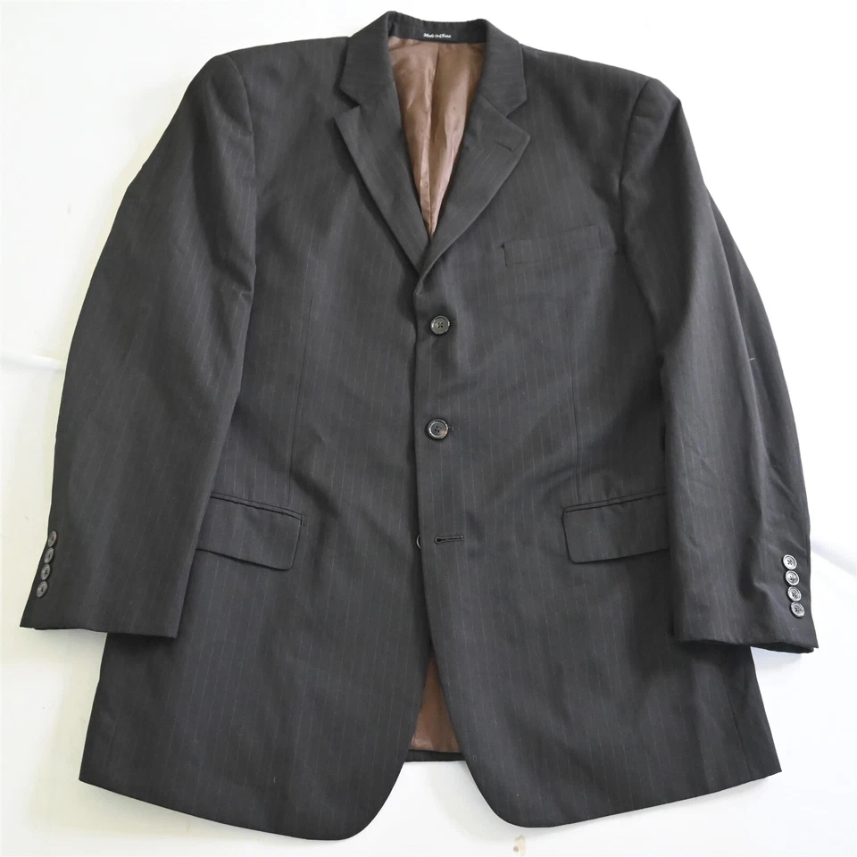 Van Heusen 42R 38x30 Brown Striped Mens Jacket Pants Suit - Image 2 of 4