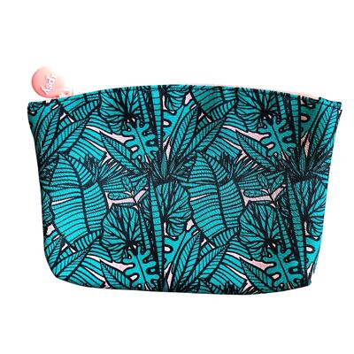 Ipsy July 2019 Green Pink Tropical Palm Leaf Boho Travel Make-Up Cosmetic Bag