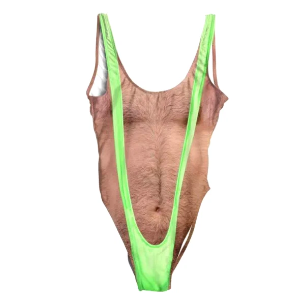 Women's “Borat Mankini” Inspired One-Piece Padded Swimsuit Sz. Medium Harry  Body