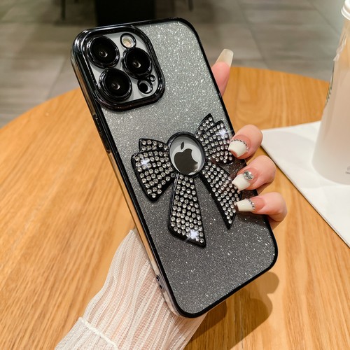 For iPhone 15 Pro Max 14 13 12 11 XR 15 Bling Glitter Butterfly Rhinestone Cover - Picture 6 of 15