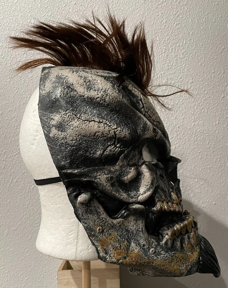 Scary Halloween Mask (Heavy Metal Skeleton with Mohawk), One Size Adult, NEW - Image 3 of 3