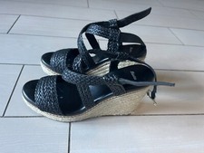Sandali BATA con zeppa donna neri, n.37. Utilizzati due volte, come nuovi