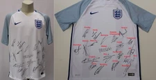 2016-17 England Home Shirt Squad Signed inc. Vardy, Rashford, Alli & Hart + COA