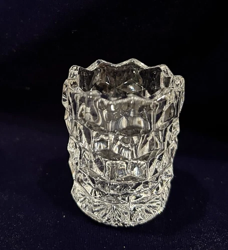 Vintage Fostoria American Toothpick Holder 2-1/4” Crystal Clear MINT