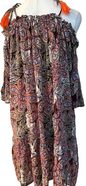 Mini Vestido Matthew Williamson Colorido con Mangas Cortas y Corbatas Talla L Fiesta Foto 4 de 4