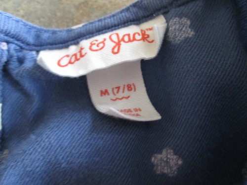 Cat & Jack Girl's Blue Floral Short Sleeve Shirt Size Medium (7/8) Cotton Rayon - Picture 2 of 5