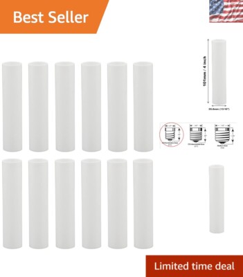 12-Pack 4'' White Plastic Candle Sleeves for Stylish Chandelier Upgrades