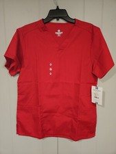 Scrub Top Womens Fundamentals By White Swan Medium Red 2 Bottom Pockets NWT