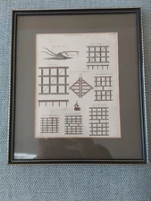 Framed Hand Coloured Print 1815 Book Plate Chain Plough & Harrows  Agriculture