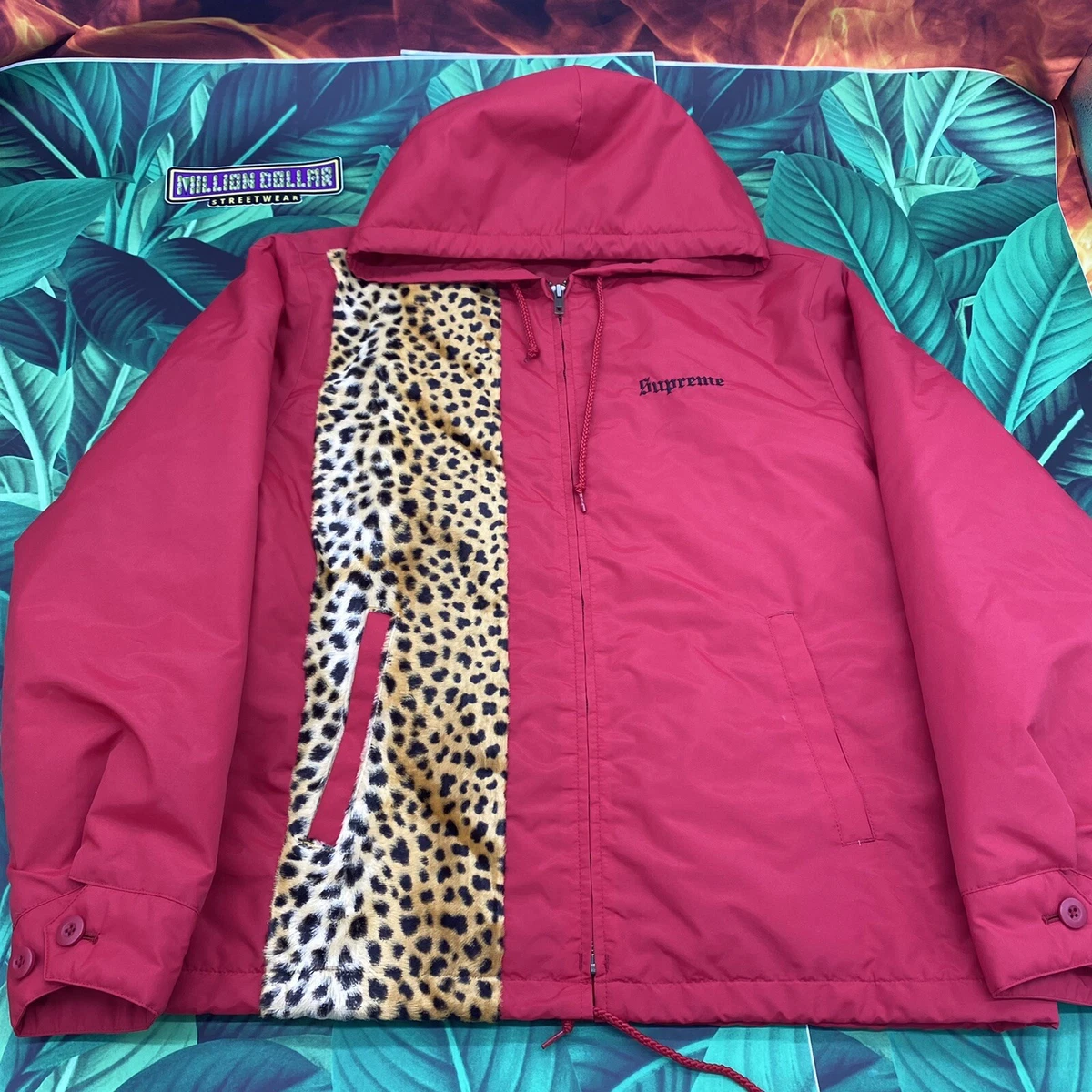 supreme cheetah hooded station jacket