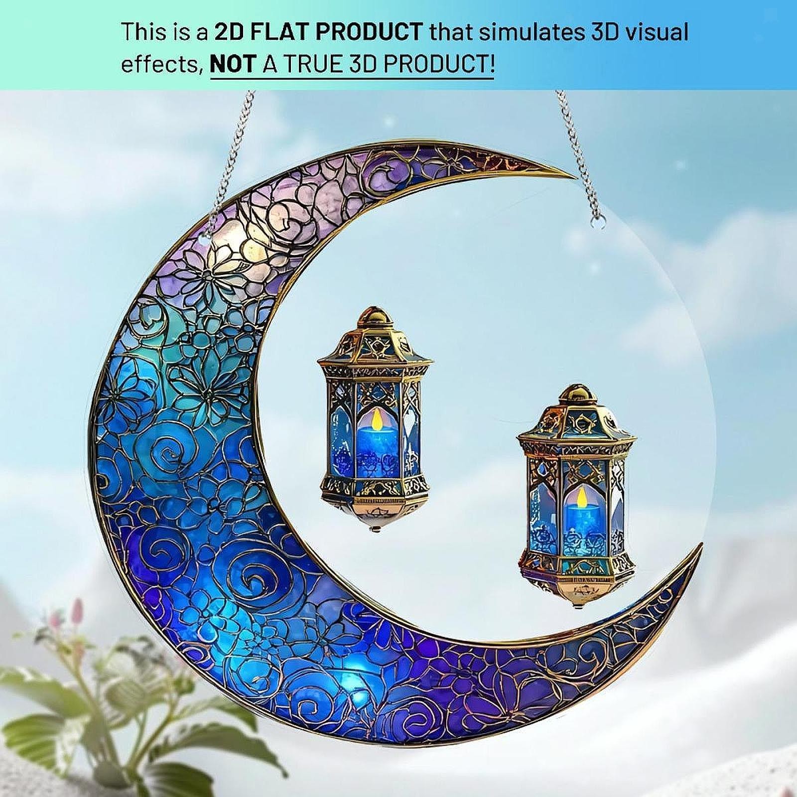 Acrylic Moon Hanging Decoration Window Hanging Ornament 2D Flat Artwork Gift