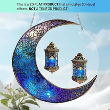 Acrylic Moon Hanging Decoration Window Hanging Ornament 2D Flat Artwork Gift